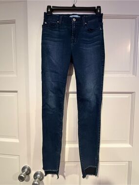 7 For All Mankind The Ankle Skinny Dark Blue Jeans
